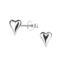 Wholesale Sterling Silver Heart Ear Studs - JD22261
