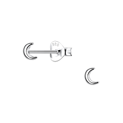 Wholesale Sterling Silver Crescent Moon Ear Studs - JD23542 Wholesale Sterling Silver Crescent Moon Ear Studs - JD23542