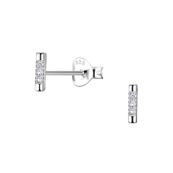 Wholesale Sterling Silver Bar Ear Studs  - JD23547