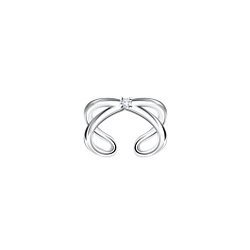 Wholesale Sterling Silver Cross Ear Cuff - JD23792 Wholesale Sterling Silver Cross Ear Cuff - JD23792