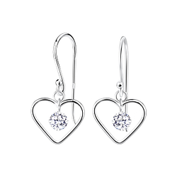 Wholesale Sterling Silver Heart Earrings - JD21368