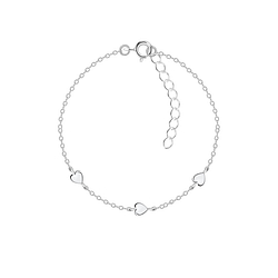Wholesale Sterling Silver Triple Heart Bracelet - JD22628 Wholesale Sterling Silver Triple Heart Bracelet - JD22628