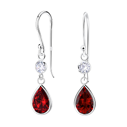 Wholesale Sterling Silver Tear Drop Cubic Zirconia Dangle Earrings - JD21927