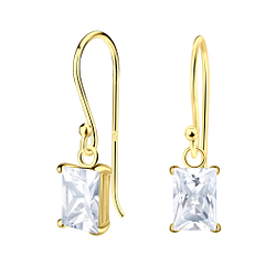 Wholesale 4x6mm Baguette Cubic Zirconia Sterling Silver Pendant - JD21889