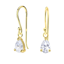 Wholesale 4x6mm Pear Cubic Zirconia Sterling Silver Earrings - JD22210