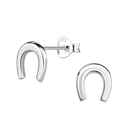 Wholesale Sterling Silver Horseshoe Ear Studs - JD22392