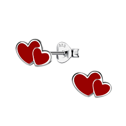Wholesale Sterling Silver Heart Ear Studs - JD22277