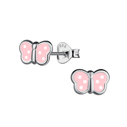 Wholesale Sterling Silver Butterfly Ear Studs - JD21718