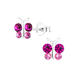Wholesale Sterling Silver Butterfly Ear Studs - JD22204