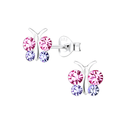 Wholesale Sterling Silver Butterfly Ear Studs - JD22214