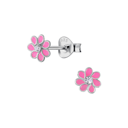 Wholesale Sterling Silver Flower Ear Studs - JD21720