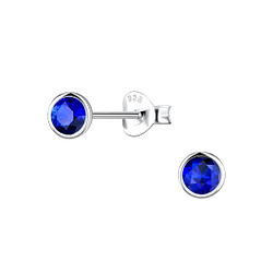 Wholesale 4mm Round Cubic Zirconia Sterling Silver Ear Studs - JD22545