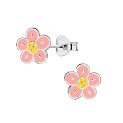Wholesale Sterling Silver Flower Ear Studs - JD22279