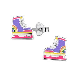 Wholesale Sterling Silver Roller Blade Ear Studs - JD21722