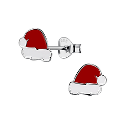 Wholesale Sterling Silver Santa Hat Ear Studs - JD21726