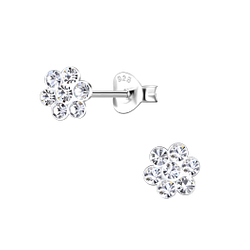 Wholesale Sterling Silver Flower Ear Studs - JD21574