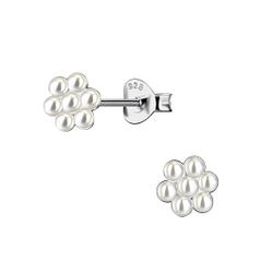 Wholesale Sterling Silver Flower Ear Studs - JD22227