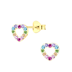 Wholesale Sterling Silver Heart Ear Studs - JD23347
