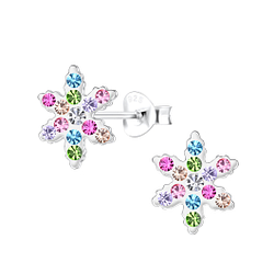 Wholesale Sterling Silver Snowflake Ear Studs - JD21585