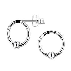 Wholesale Sterling Silver Circle Ear Studs - JD22418