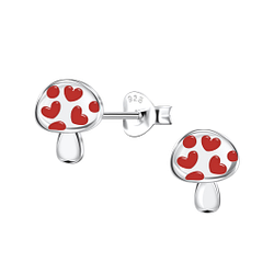 Wholesale Sterling Silver Mushroom Ear Studs - JD22159