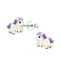 Wholesale Sterling Silver Unicorn Ear Studs - JD22198