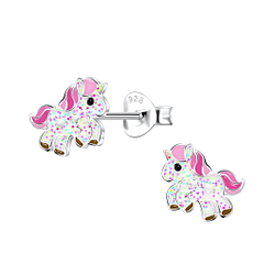 Wholesale Sterling Silver Unicorn Ear Studs - JD22197