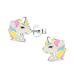 Wholesale Sterling Silver Unicorn Ear Studs - JD22178