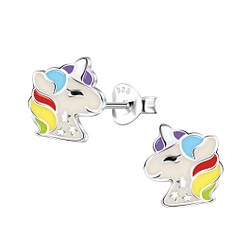 Wholesale Sterling Silver Unicorn Ear Studs - JD22177