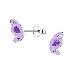 Wholesale Sterling Silver Butterfly Ear Studs - JD22181