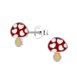 Wholesale Sterling Silver Mushroom Ear Studs - JD22158