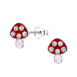 Wholesale Sterling Silver Mushroom Ear Studs - JD22155