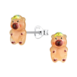 Wholesale Sterling Silver Ear Studs with Resin Capybara - JD22014