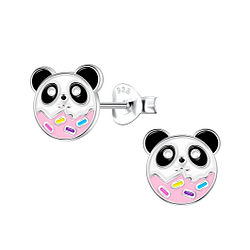 Wholesale Sterling Silver Panda Ear Studs - JD22898