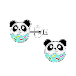 Wholesale Sterling Silver Panda Ear Studs - JD22897