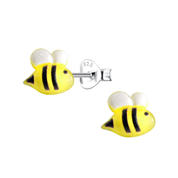 Wholesale Sterling Silver Ear Studs with Resin Bee - JD22761