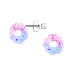 Wholesale Sterling Silver Ear Studs with Resin Donut - JD22778