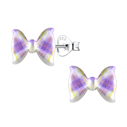 Wholesale Sterling Silver Ear Studs with Resin Bow - JD22786