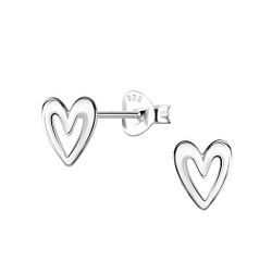 Wholesale Sterling Silver Heart Ear Studs - JD23352