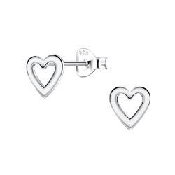 Wholesale Sterling Silver Heart Ear Studs - JD23353