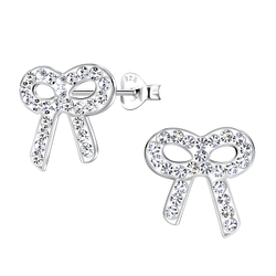 Wholesale Sterling Silver Bow Ear Studs - JD23436