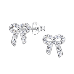 Wholesale Sterling Silver Bow Ear Studs - JD23569