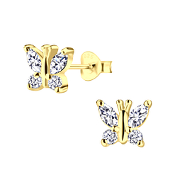 Wholesale Sterling Silver Butterfly Ear Studs - JD21971