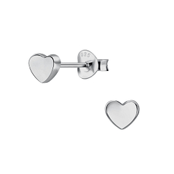 Wholesale Sterling Silver Heart Ear Studs - JD22280