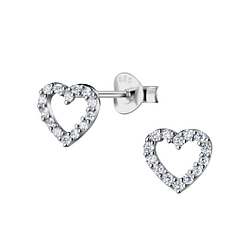 Wholesale Sterling Silver Heart Ear Studs - JD22216