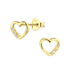 Wholesale Sterling Silver Heart Ear Studs - JD22923