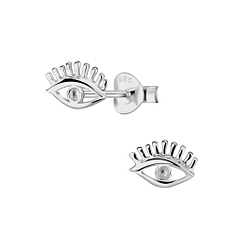 Wholesale Sterling Silver Evil Eye Ear Studs - JD23202