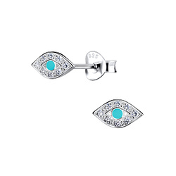 Wholesale Sterling Silver Evil Eye Ear Studs - JD22999