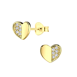 Wholesale Sterling Silver Heart Ear Studs - JD22047