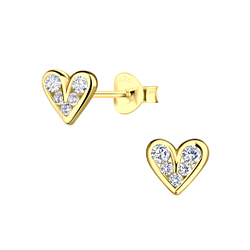 Wholesale Sterling Silver Heart Ear Studs - JD23359